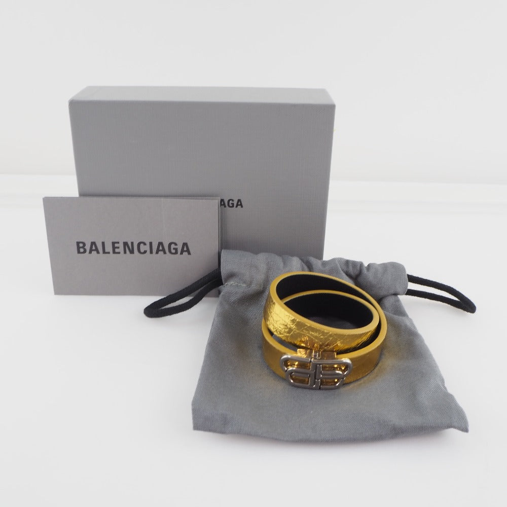 Balenciaga Leather Gold Bracelet