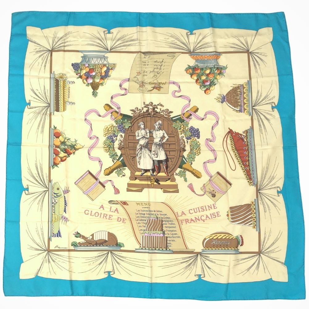 Hermes Silk Scarf A LA GLOIRE DE LA CUISINE FRANCAISE