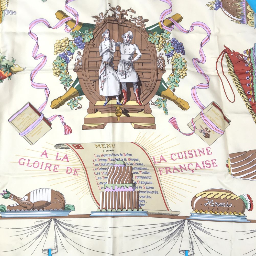 Hermes Silk Scarf A LA GLOIRE DE LA CUISINE FRANCAISE