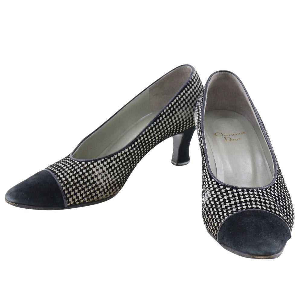 Dior Velour Bicolor Pumps Houndstooth