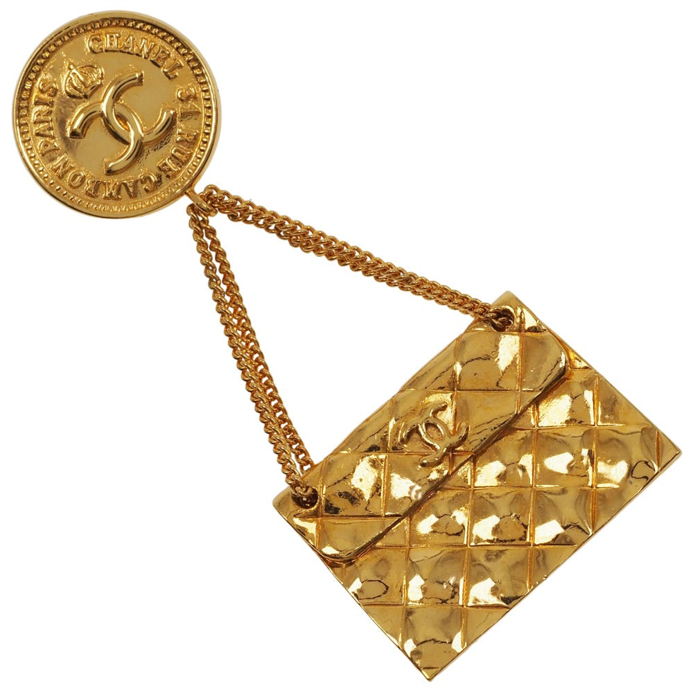 Chanel Coco Mark Brooch Vintage Gold Plated