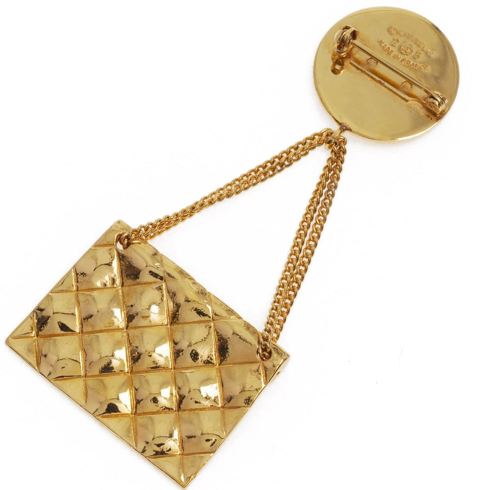 Chanel Coco Mark Brooch Gold Plated Vintage