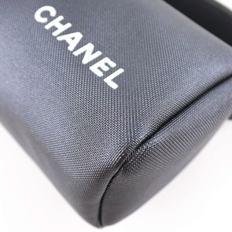 Chanel Logo Vintage Pouch Canvas Vanity Bag in Very Good Condition