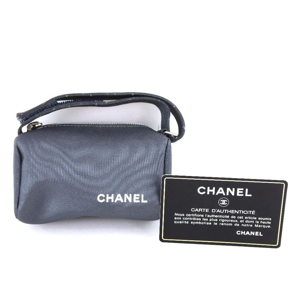 Chanel Logo Vintage Pouch Canvas Vanity Bag in Very Good Condition