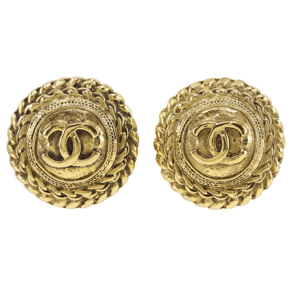 Chanel Coco Mark Gold Plated Earrings