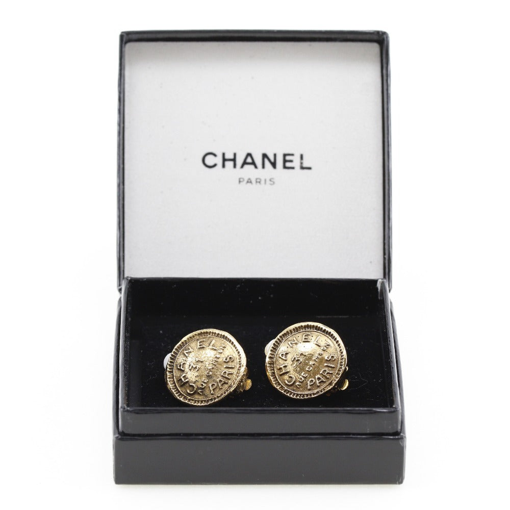 Chanel Cambon Earrings Gold Plated Vintage