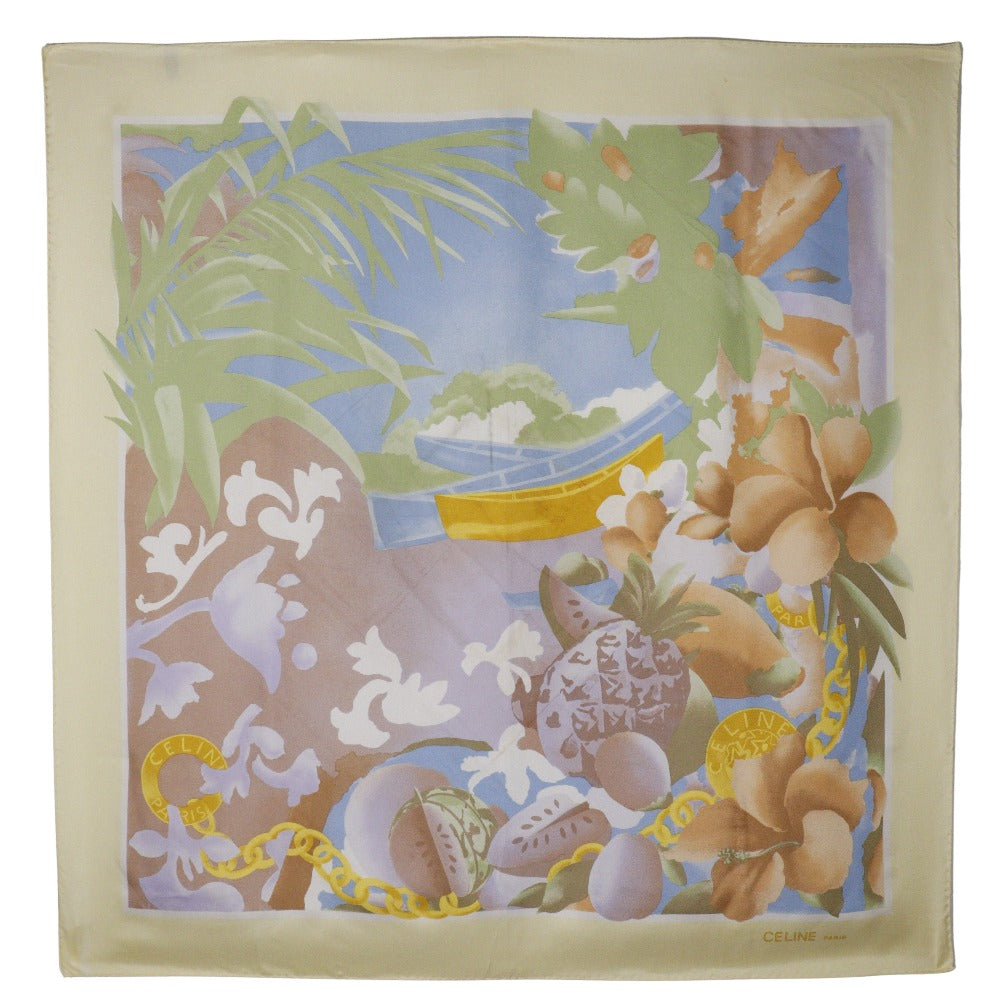 Celine Silk Scarf Tropical Pattern