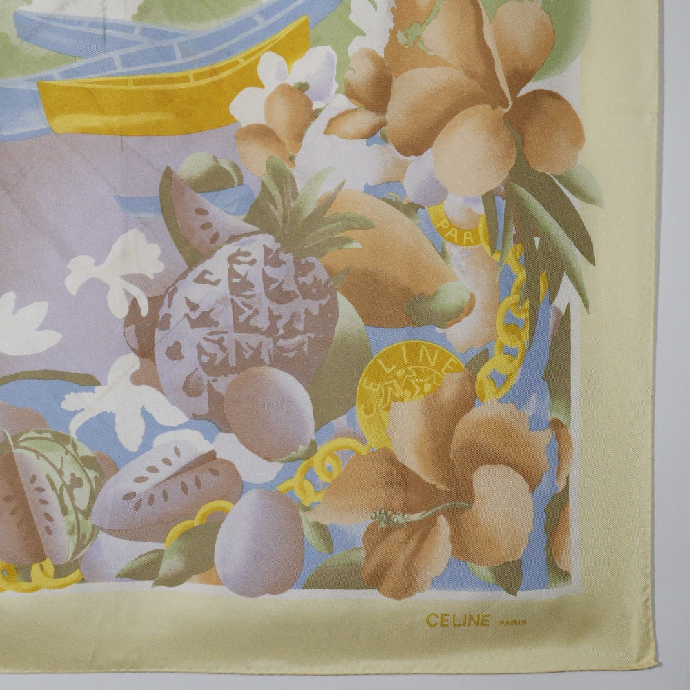 Celine Silk Scarf Tropical Pattern