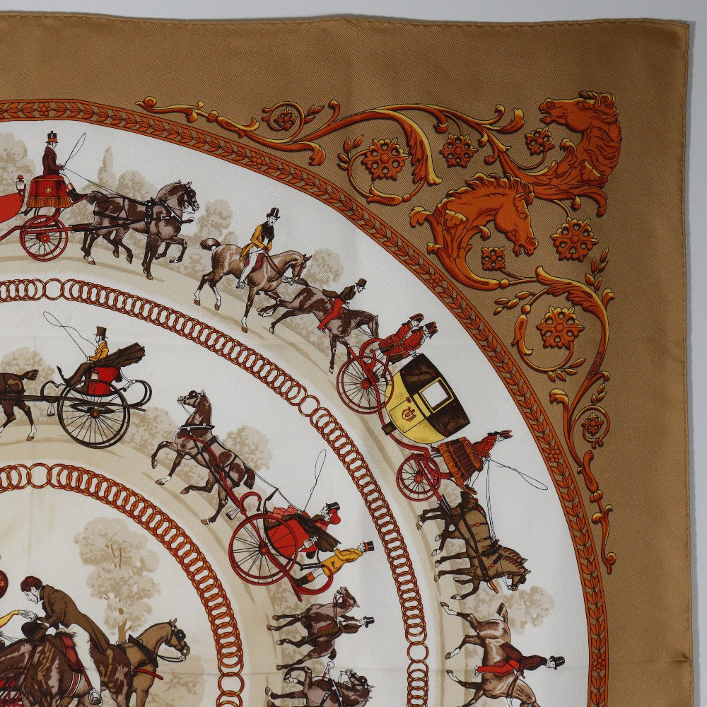 Hermes Silk Scarf LA PROMENADE DE LONGCHAMPS