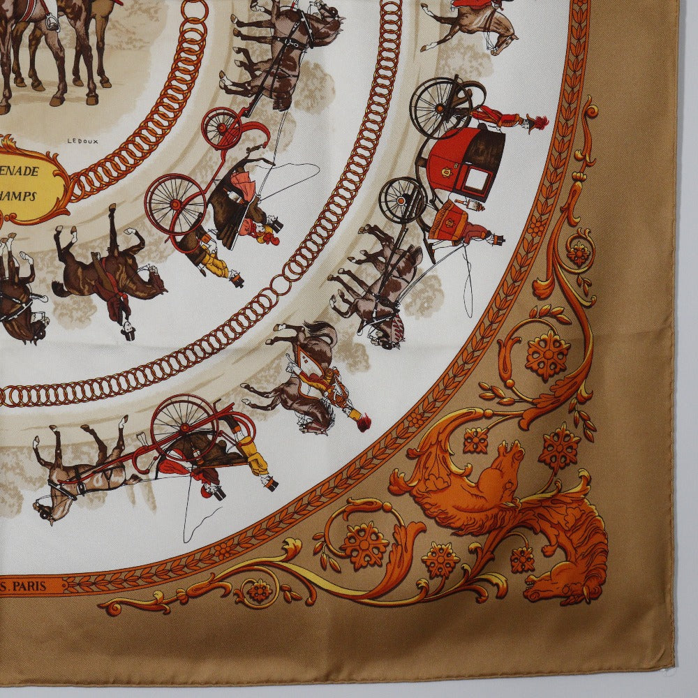 Hermes Silk Scarf LA PROMENADE DE LONGCHAMPS