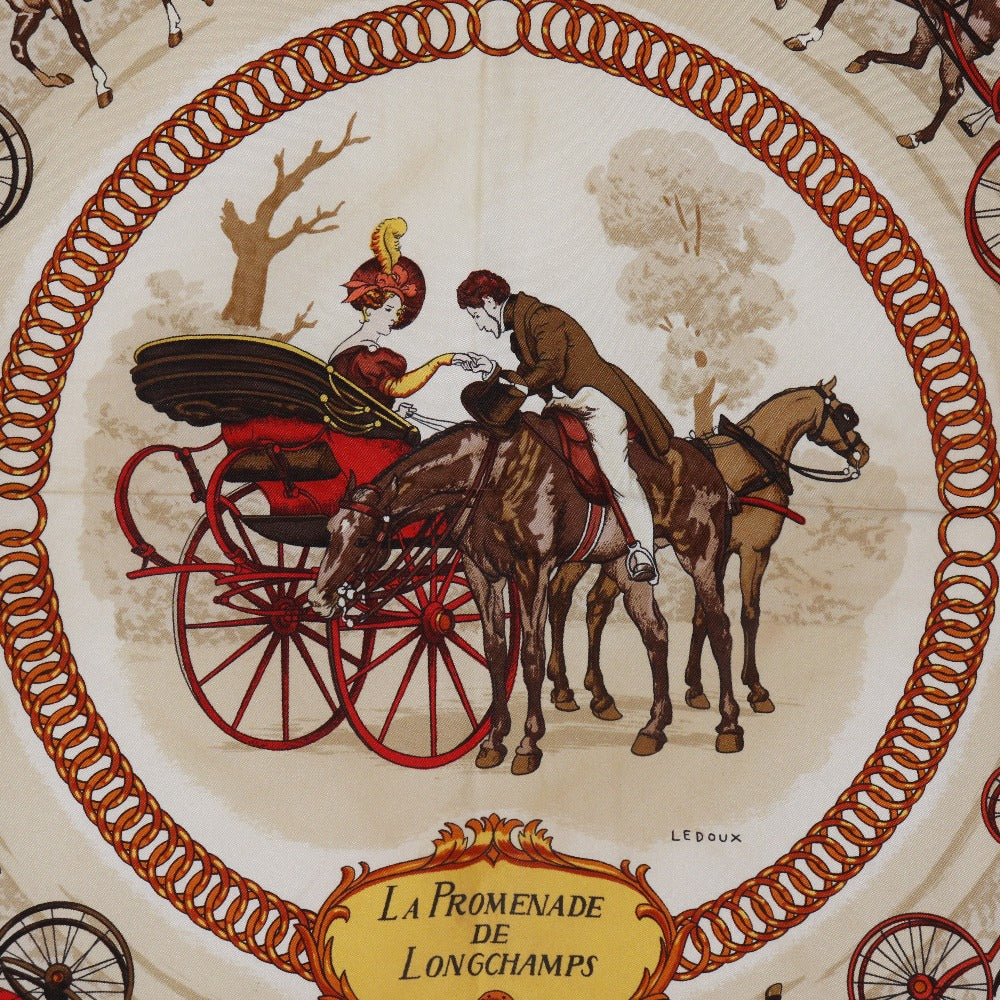 Hermes Silk Scarf LA PROMENADE DE LONGCHAMPS