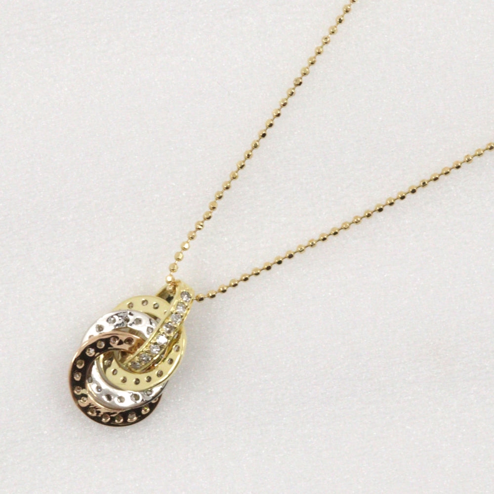 K18 Gold Pt900 Platinum Diamond Necklace