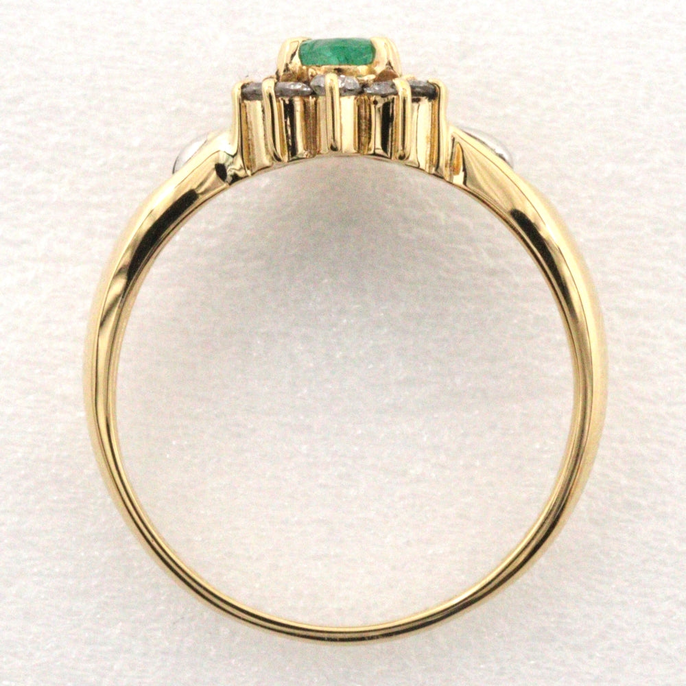 K18 Gold Emerald Diamond Ring