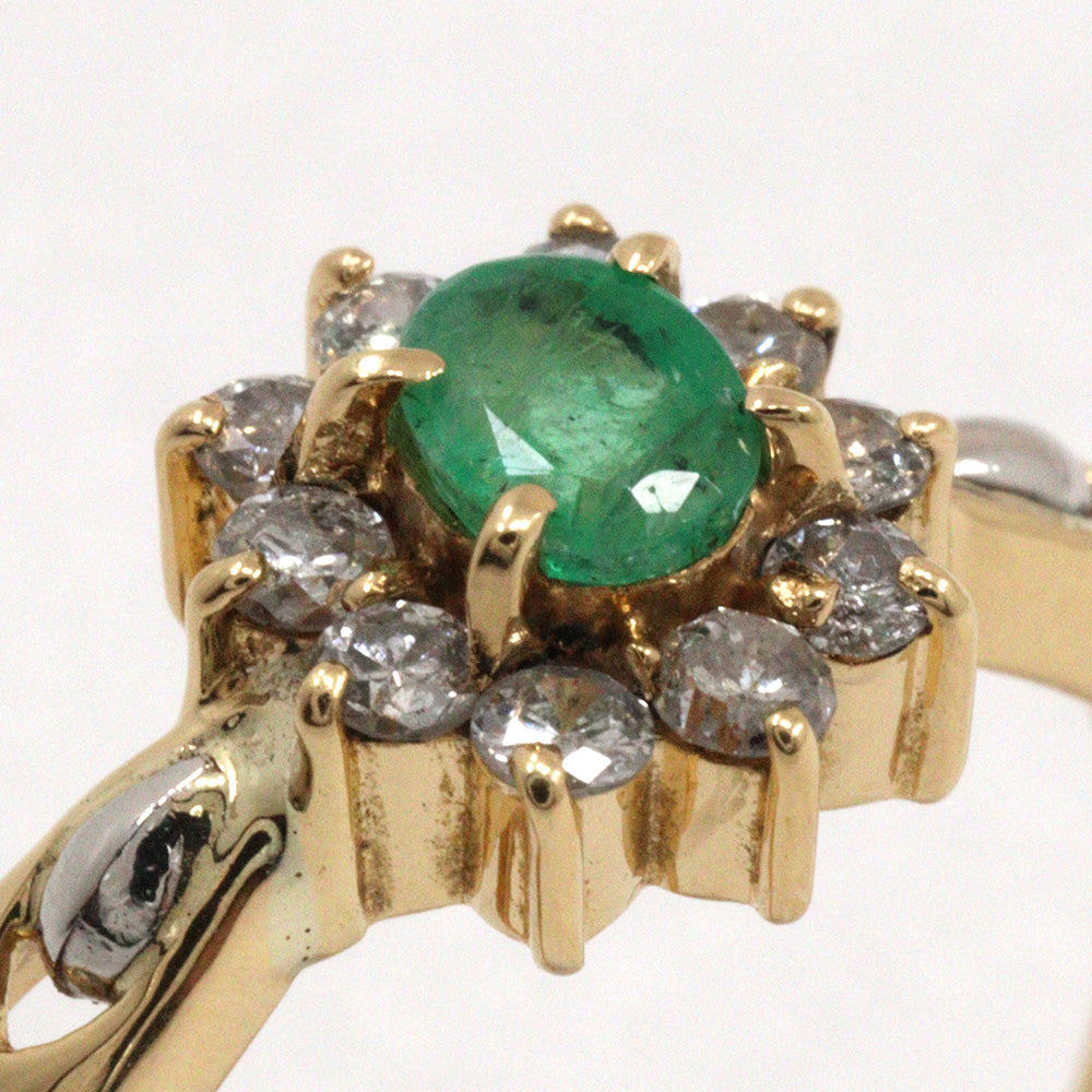 K18 Gold Emerald Diamond Ring