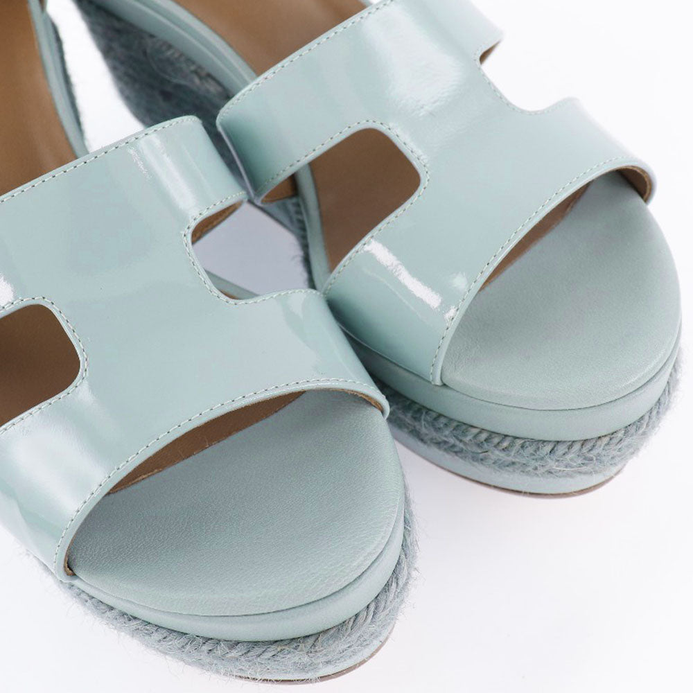 Hermes Espadrille Sandals Leather Enamel