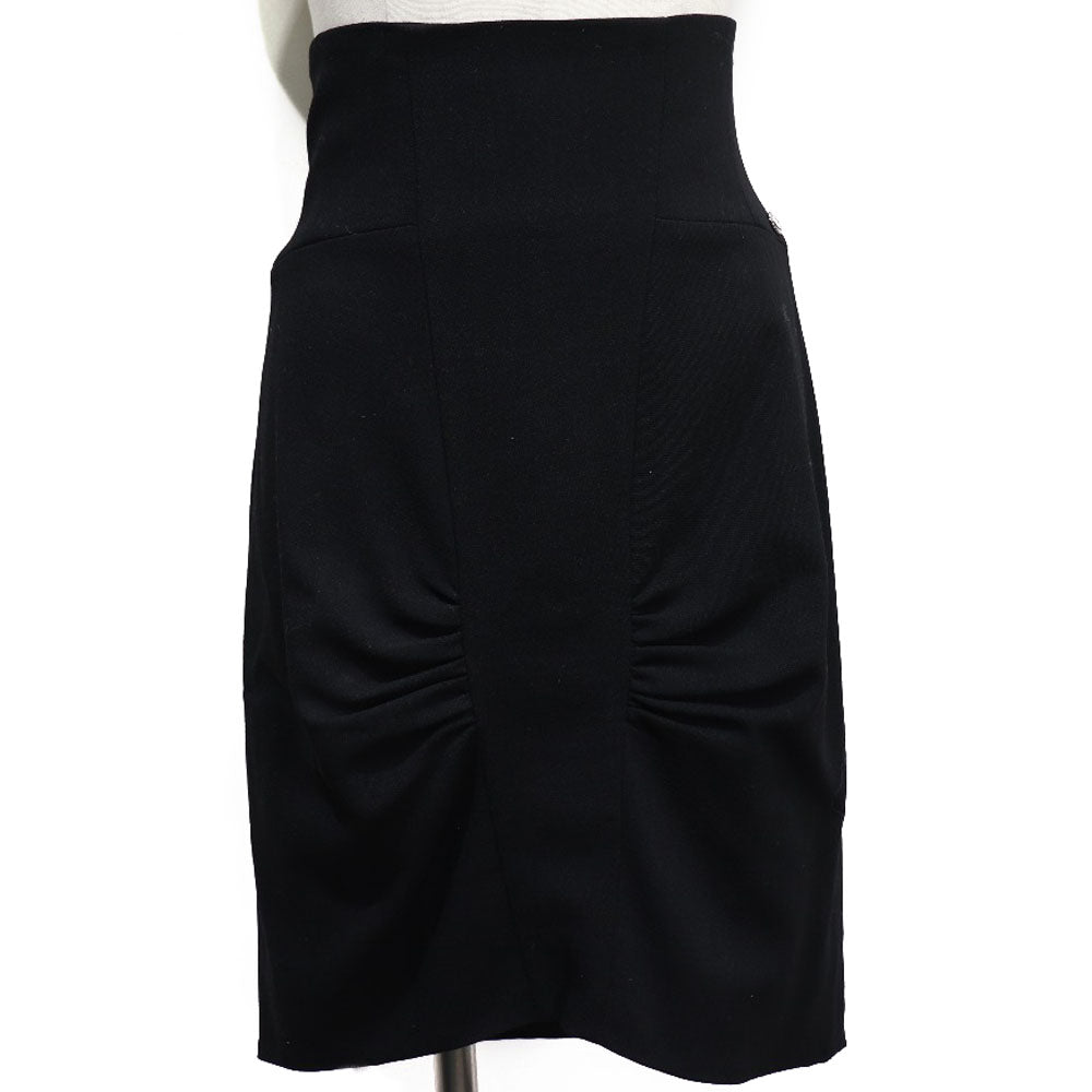 Chanel Wool High Waist Skirt Black