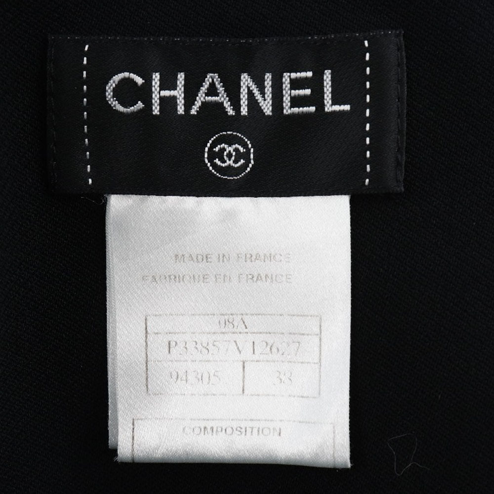 Chanel Wool High Waist Skirt Black