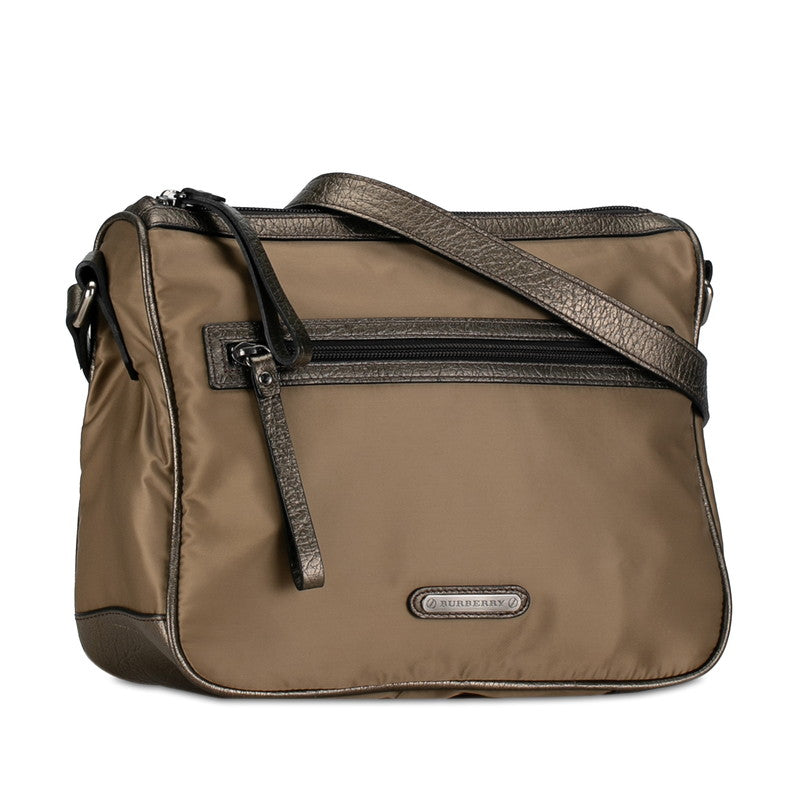 Burberry Nylon & Leather Crossbody Bag Canvas Crossbody Bag in Good condition