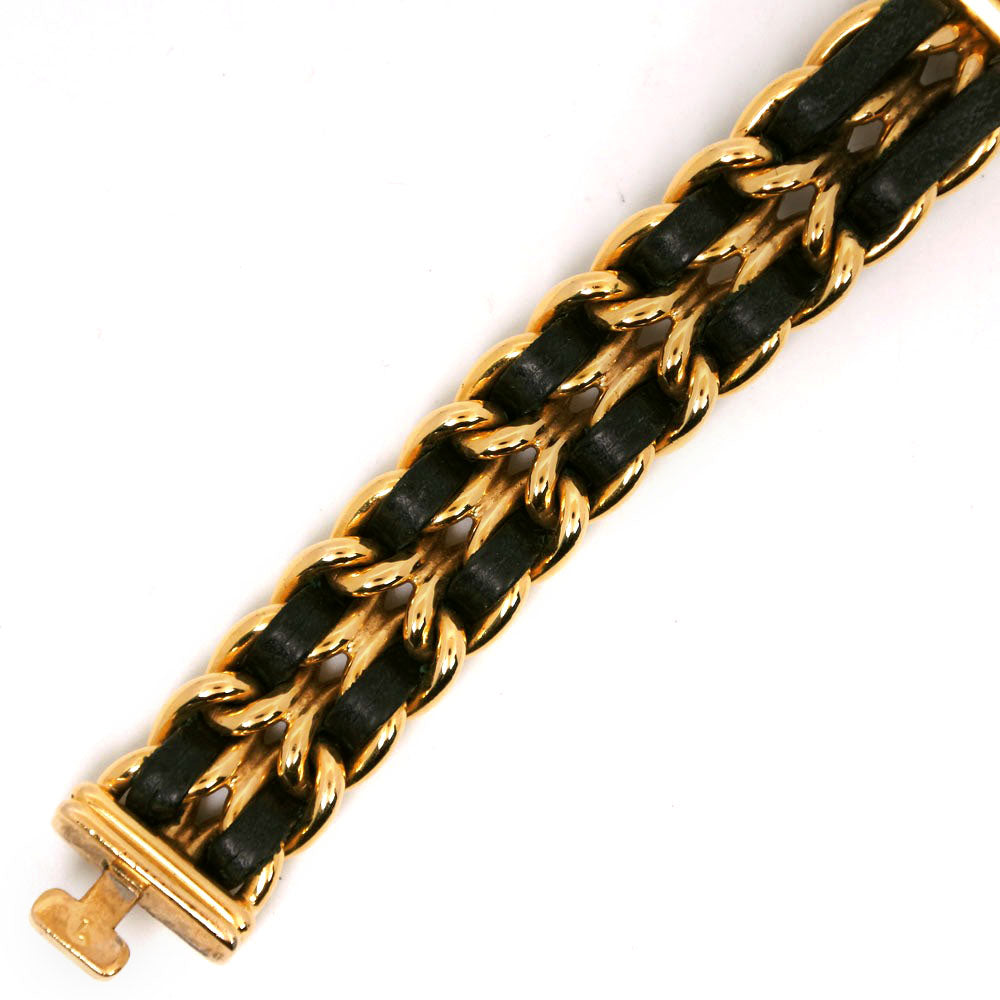 Chanel Premiere L Watch Gold Plated Leather Quartz