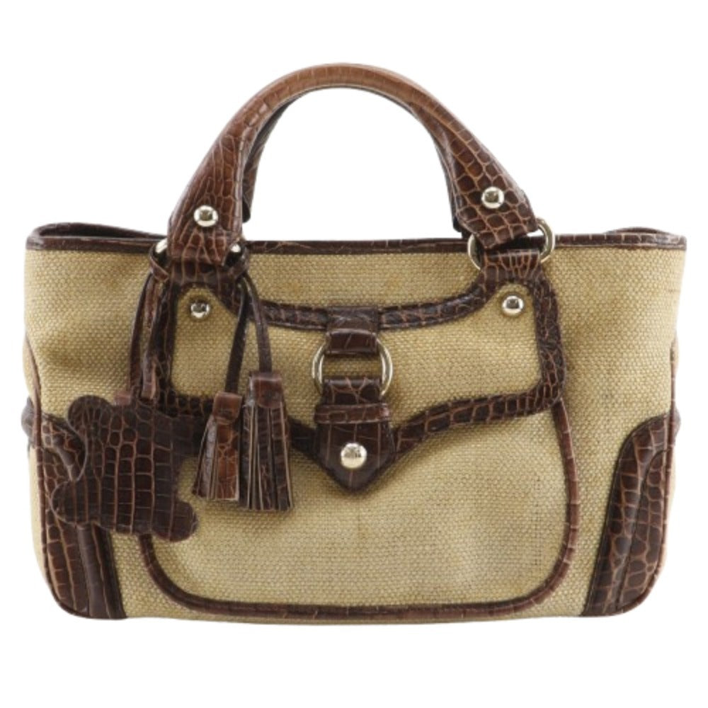 Celine Boogie Bag Trionphe Charm Straw Embossed Leather 2way Bag