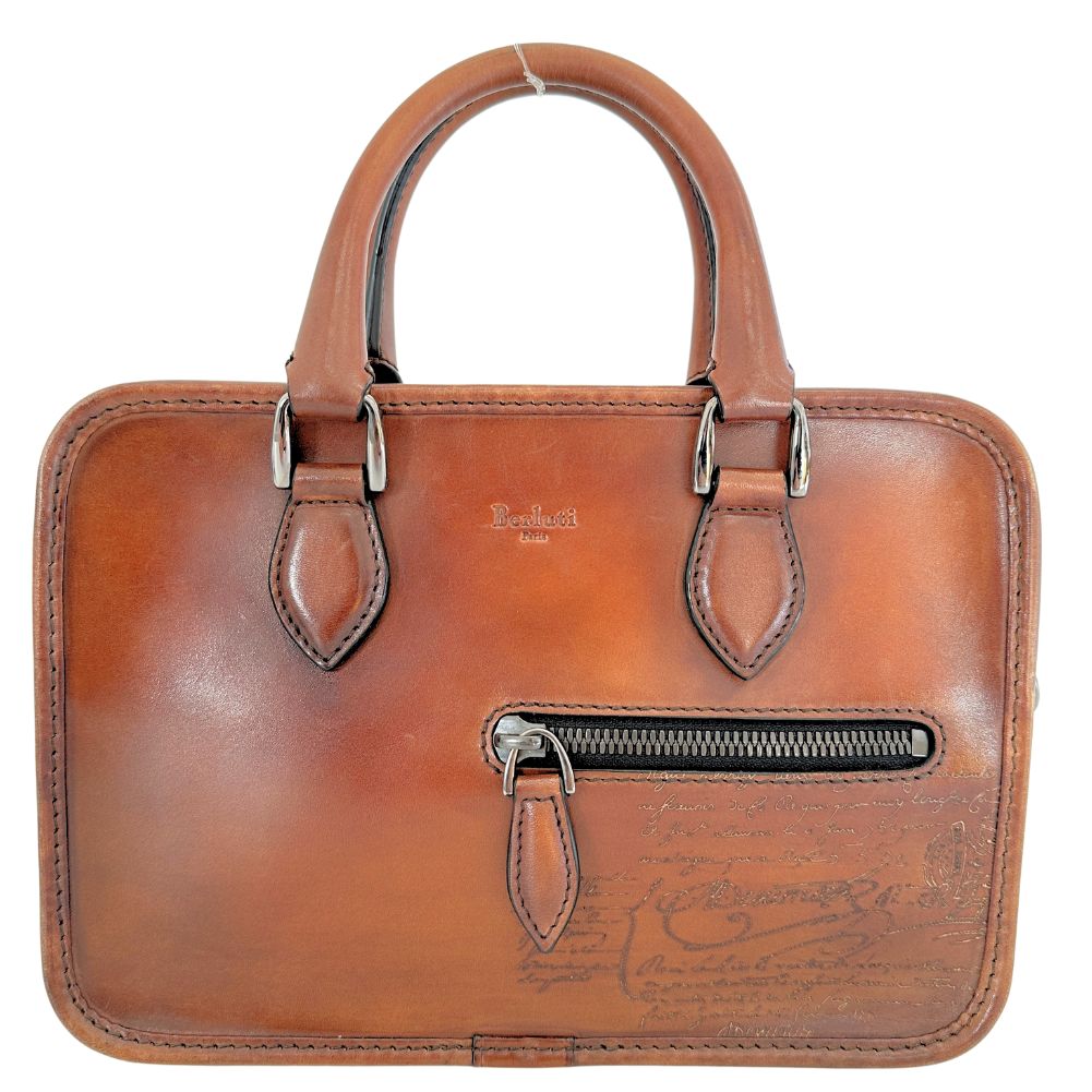 Berluti Anjou Mini Handbag Calf Leather Brown