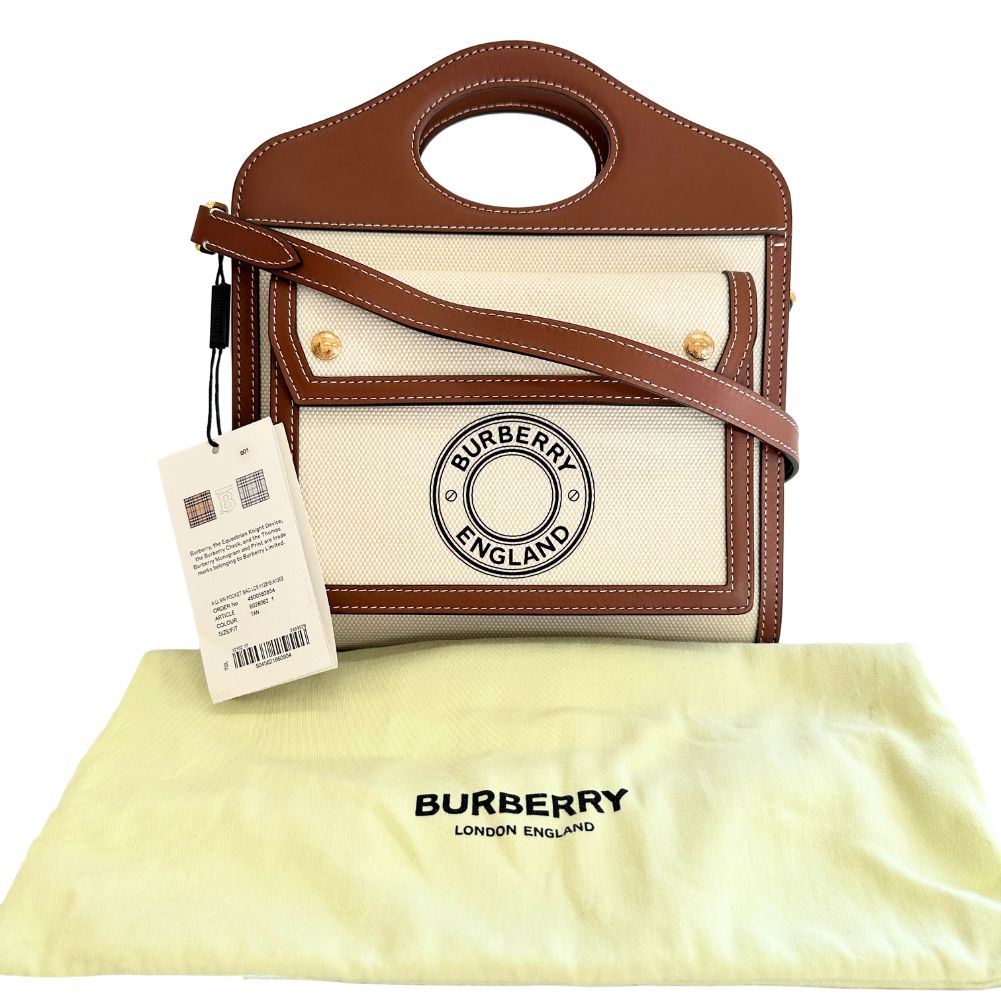 Burberry Canvas Calf Pocket Bag 2WAY Handbag