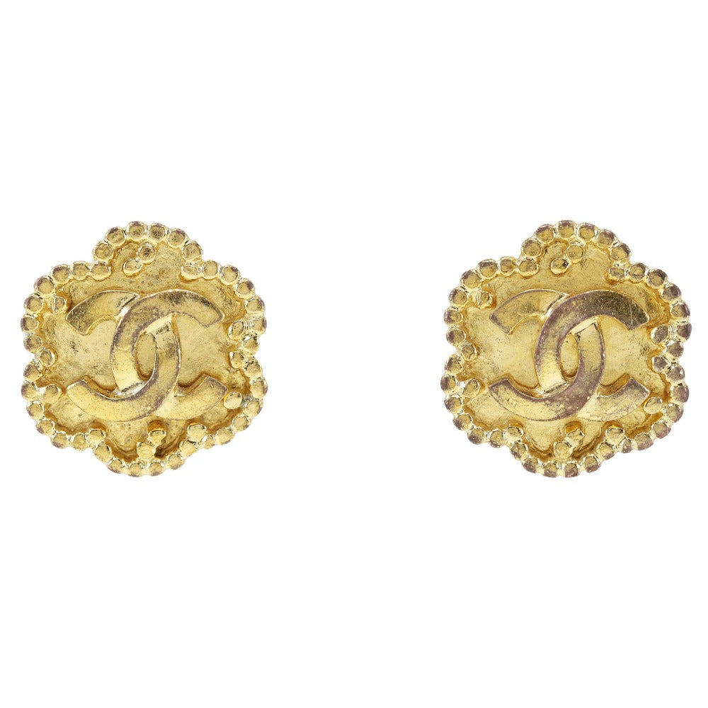 Chanel Vintage Gold Plated Earrings 96A