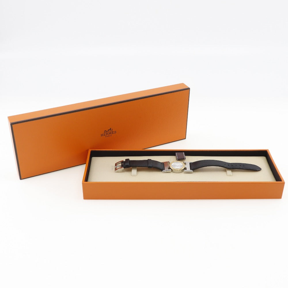 Hermes Paprika Quartz Watch Stainless Steel/Leather