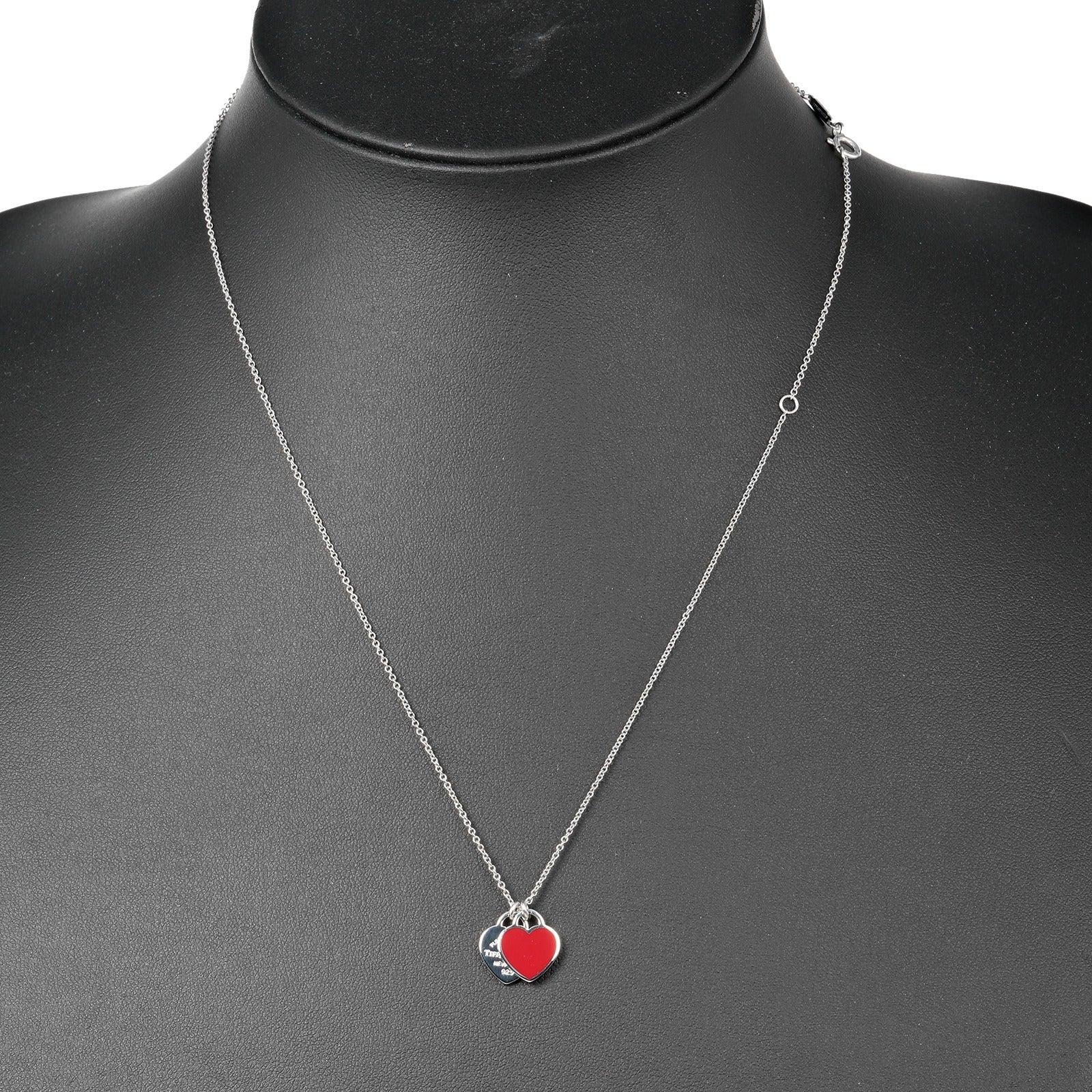 Double Heart Tag Pendant Necklace