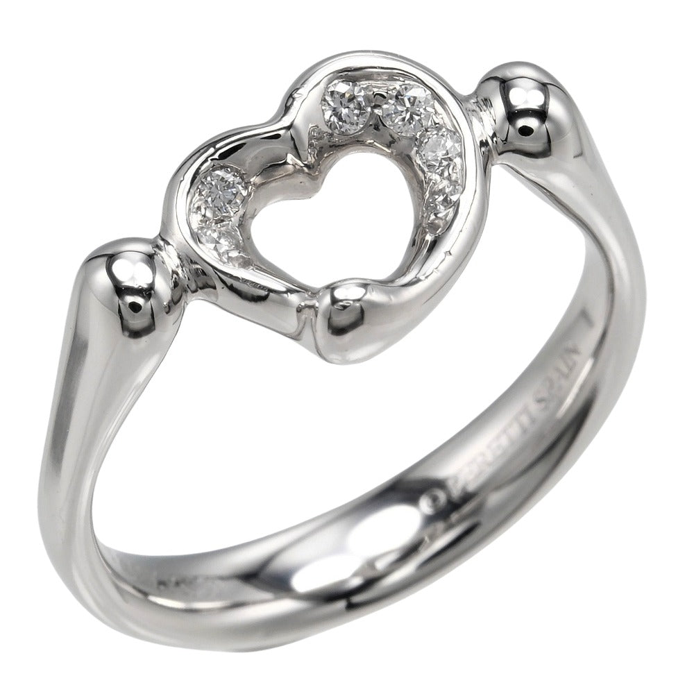 Tiffany & Co Open Heart Ring Pt950 Platinum 6P Diamond