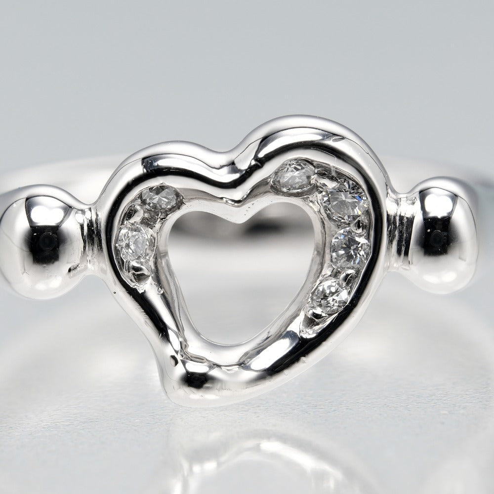 Tiffany & Co Open Heart Ring Pt950 Platinum 6P Diamond