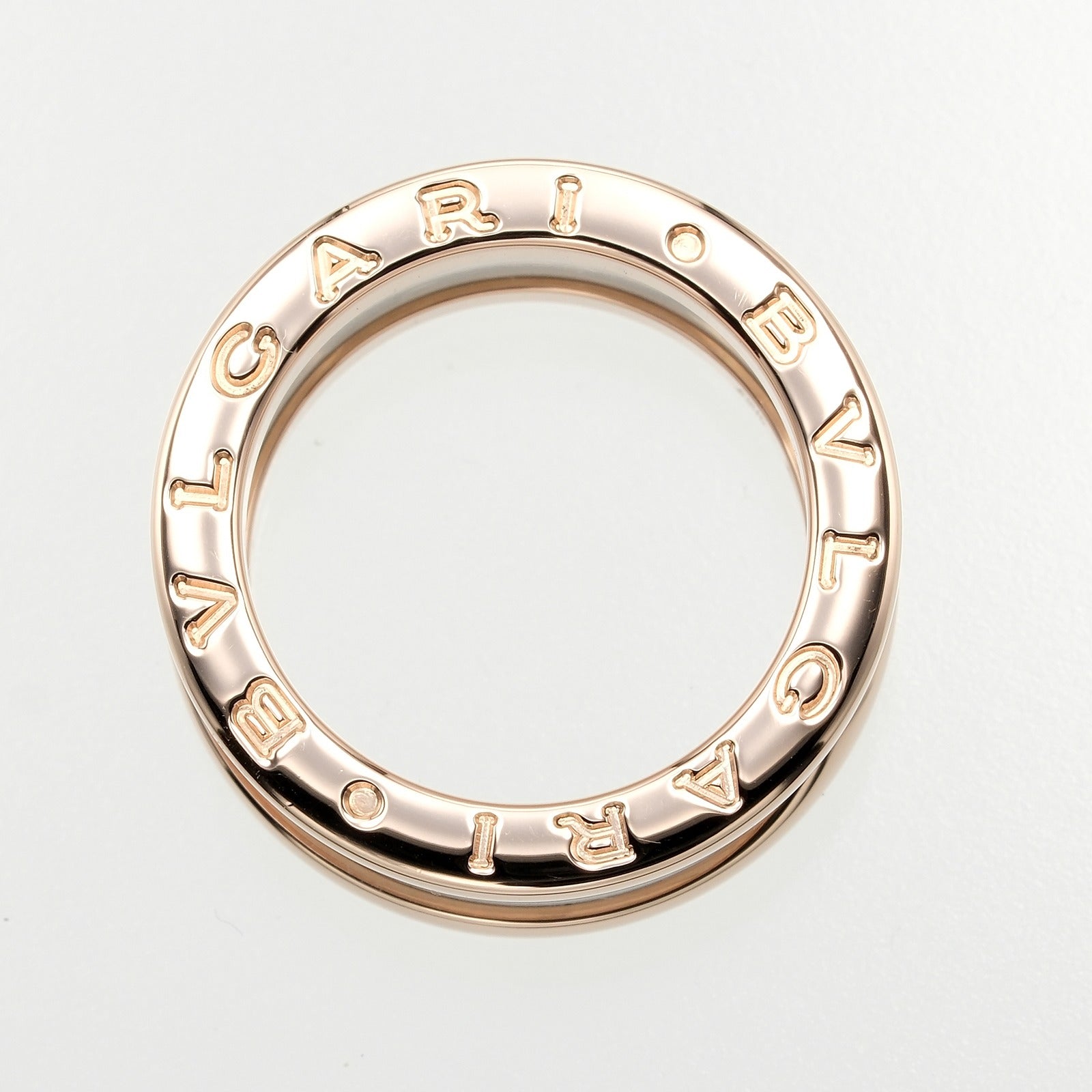 Bvlgari B.ZERO1 3-Band Ring K18 Pink Gold Ceramic