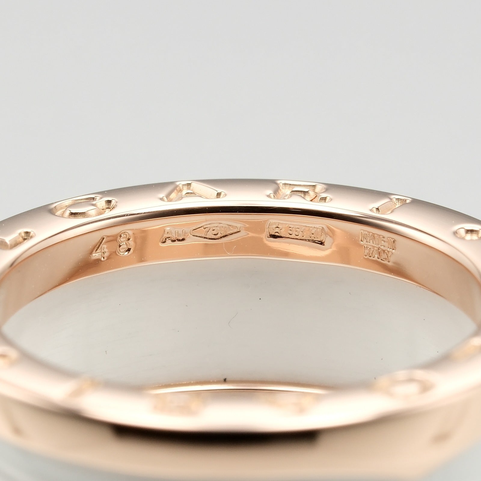 Bvlgari B.ZERO1 3-Band Ring K18 Pink Gold Ceramic