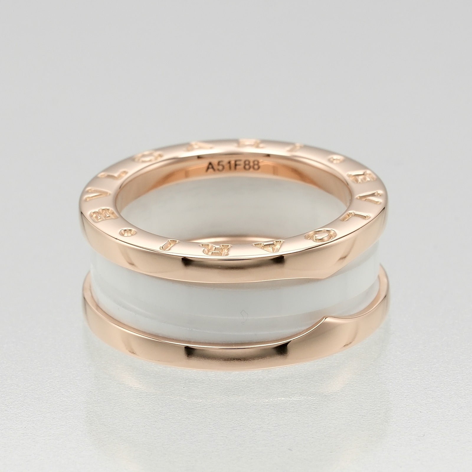 Bvlgari B.ZERO1 3-Band Ring K18 Pink Gold Ceramic