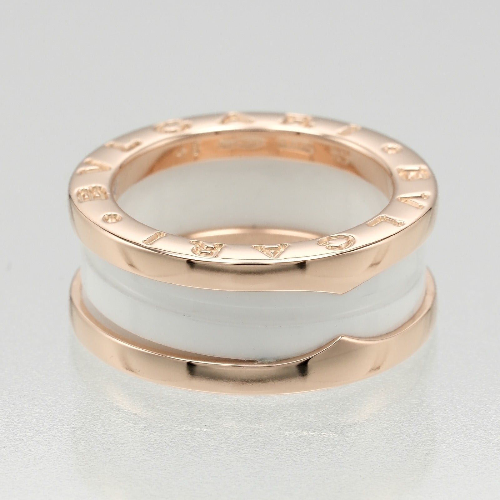 Bvlgari B.ZERO1 3-Band Ring K18 Pink Gold Ceramic