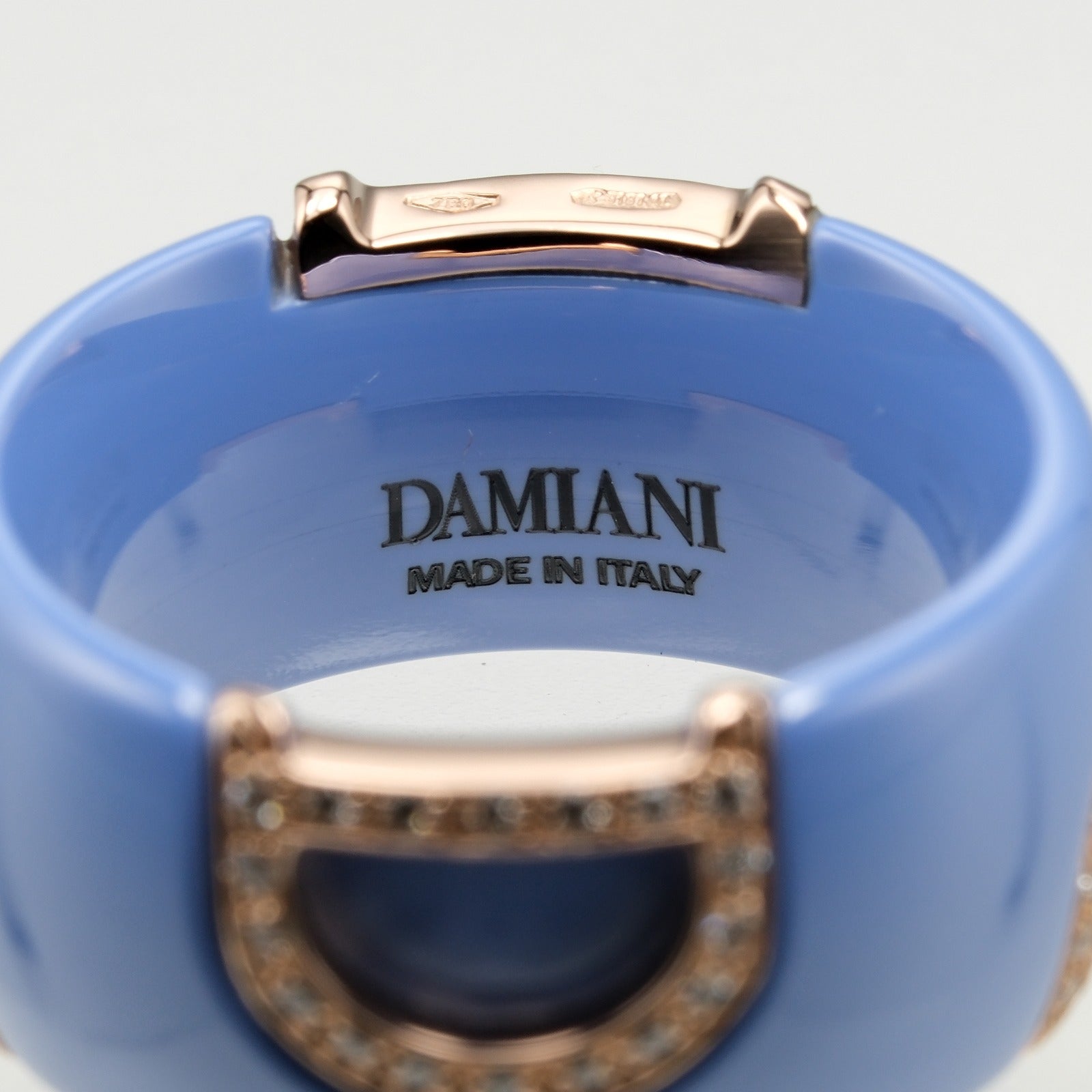 Damiani D Icon Ring K18 Pink Gold Ceramic Diamond