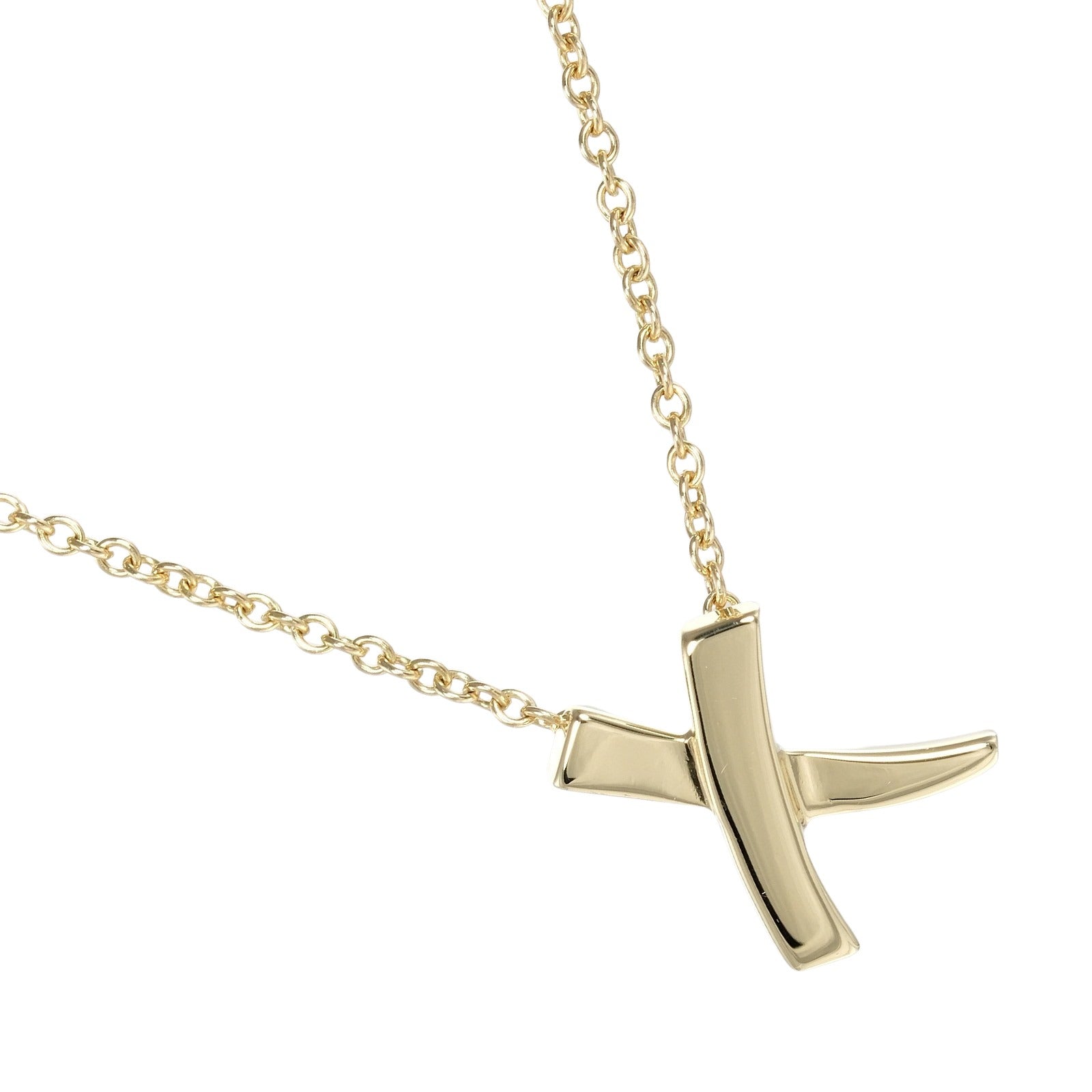 Tiffany K18 Gold Kiss Necklace