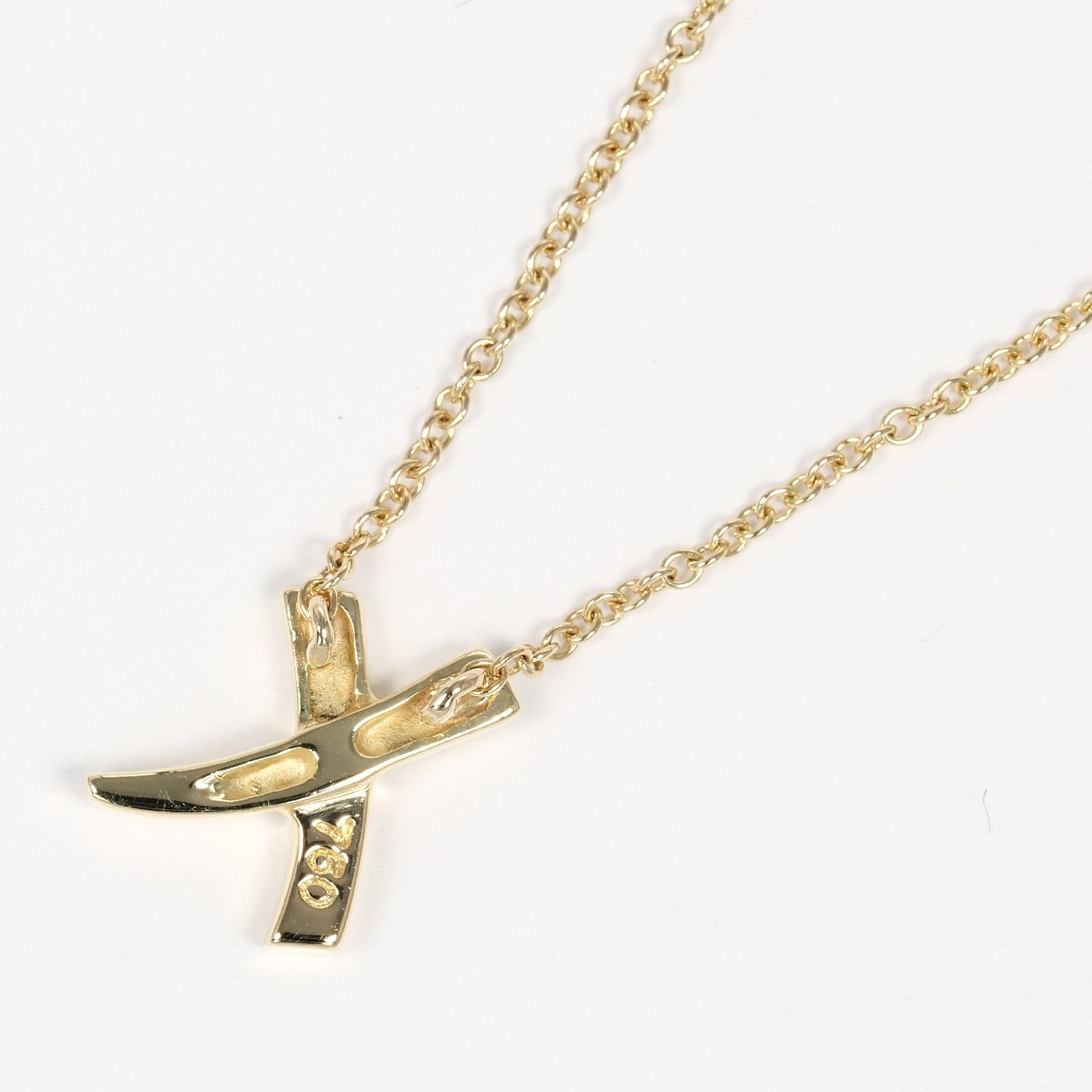 Tiffany K18 Gold Kiss Necklace