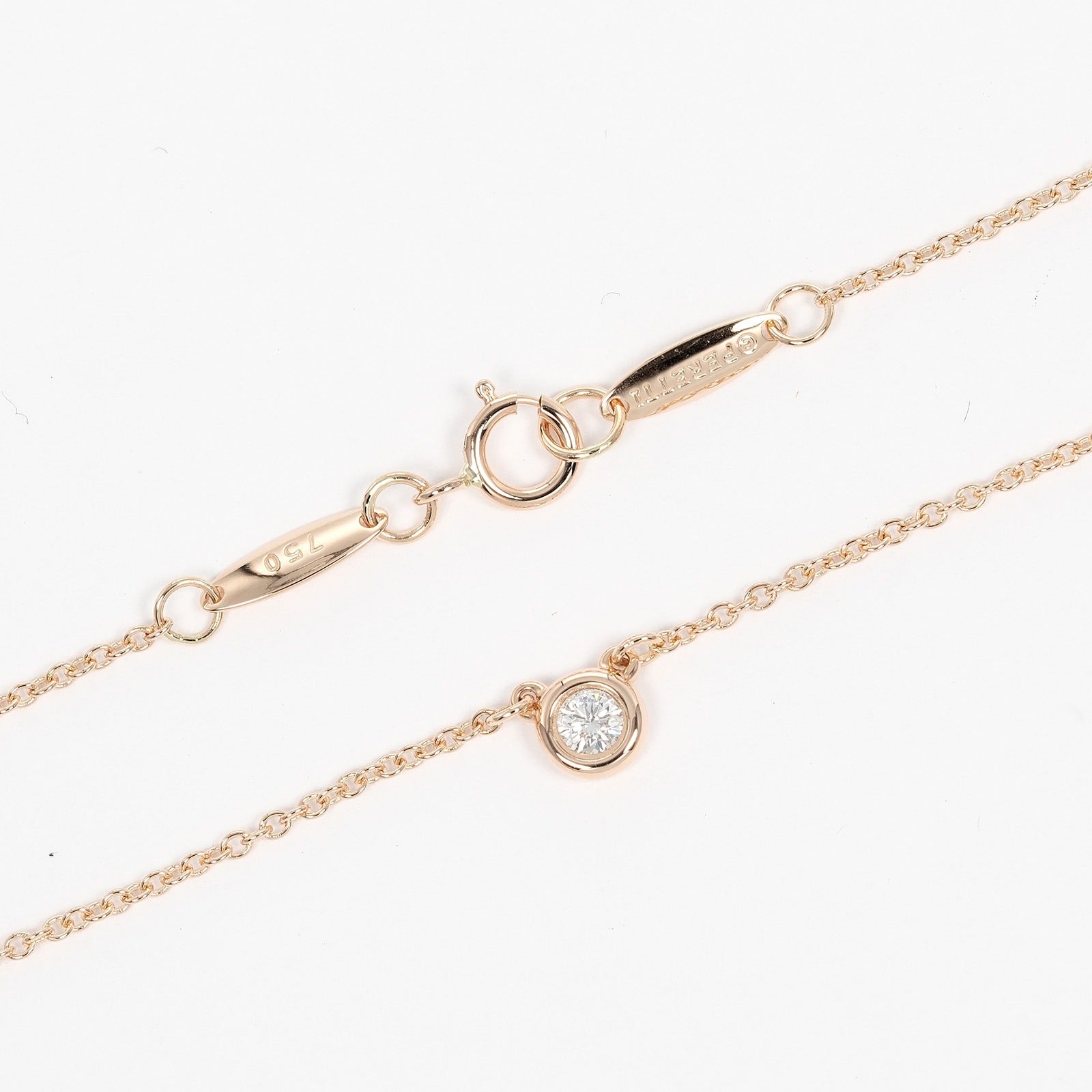 Tiffany & Co K18 Pink Gold Diamond Necklace