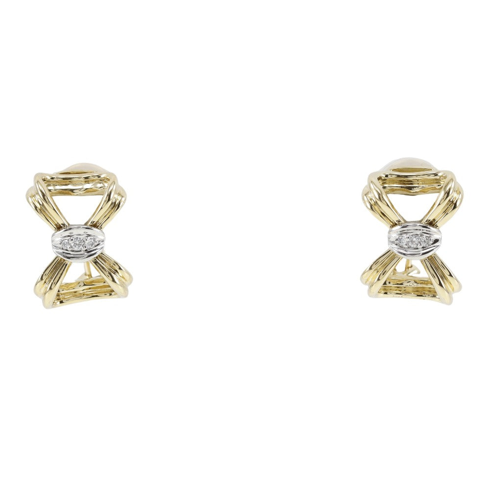 Tiffany Earrings Pt950 Platinum K18 Gold Diamond