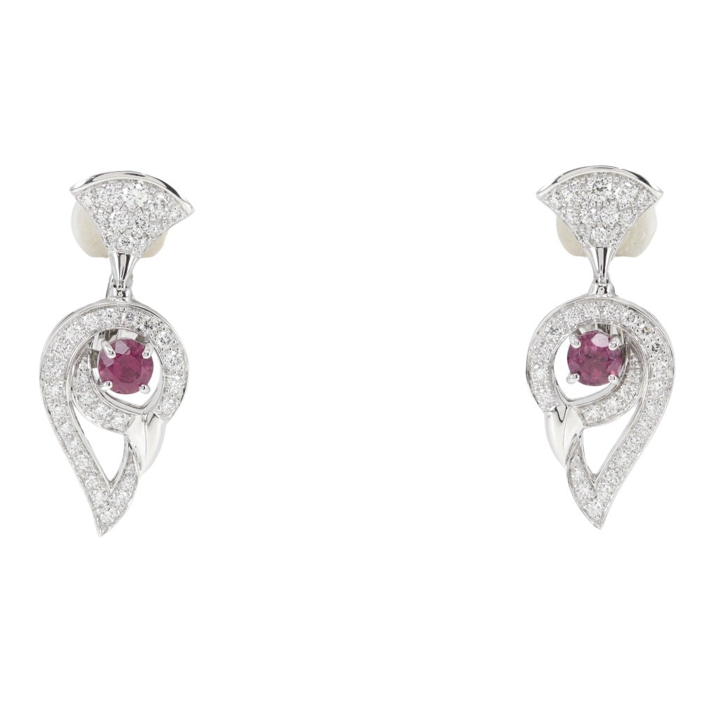 Bvlgari Diva Dream Earrings K18 White Gold Tourmaline Diamond