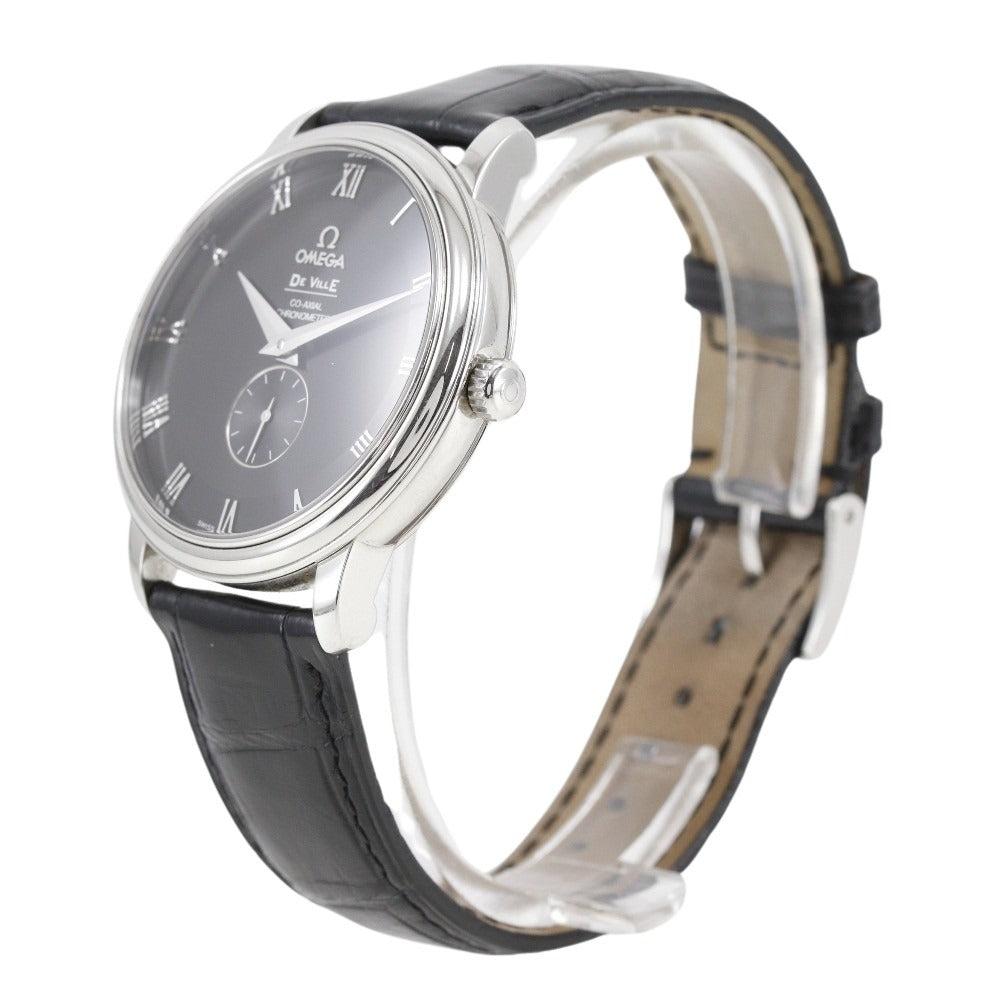 Omega De Ville Watch Stainless Steel Leather