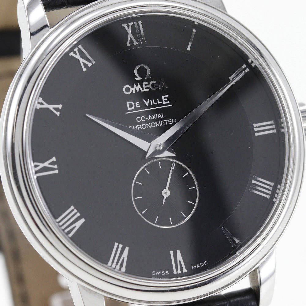 Omega De Ville Watch Stainless Steel Leather