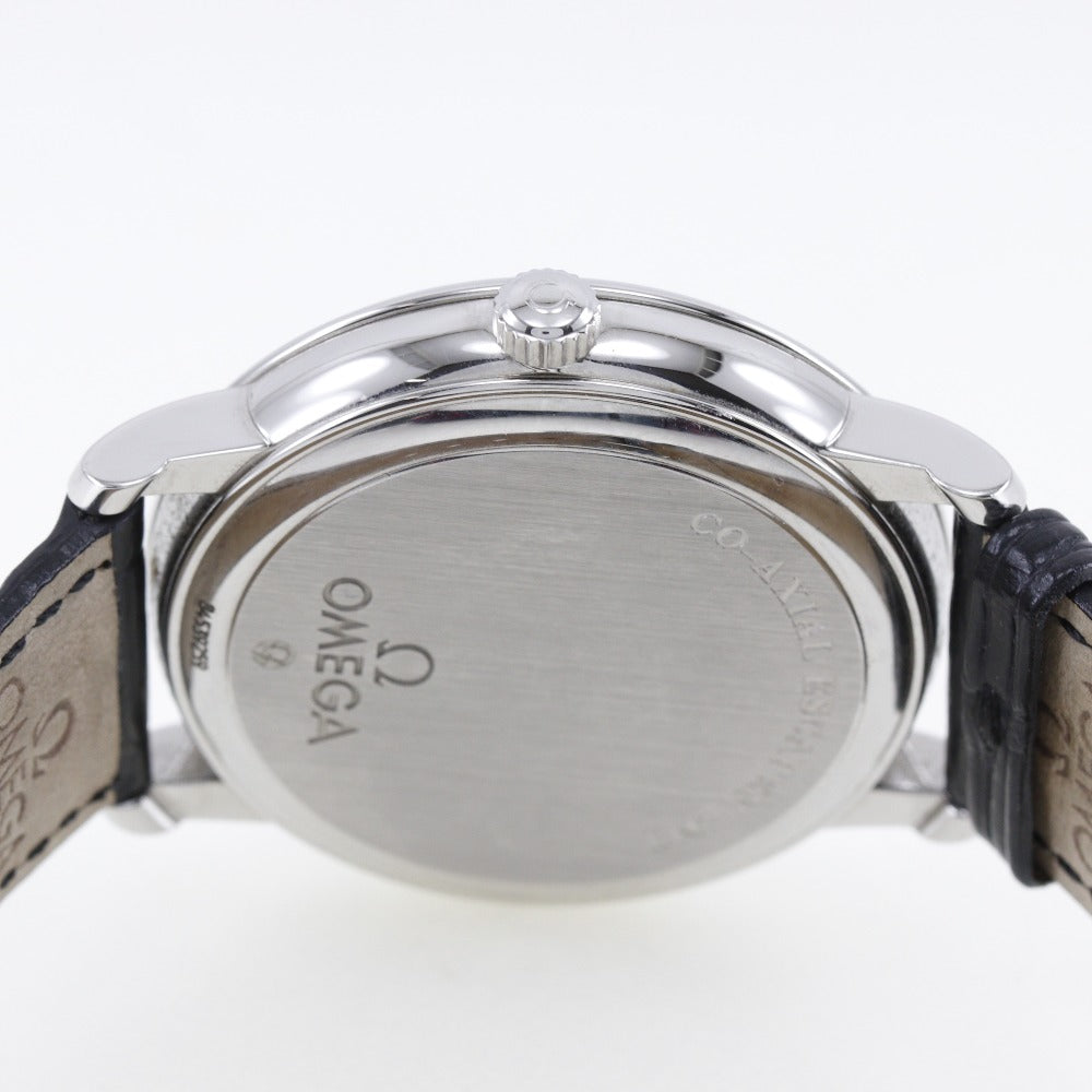 Omega De Ville Watch Stainless Steel Leather