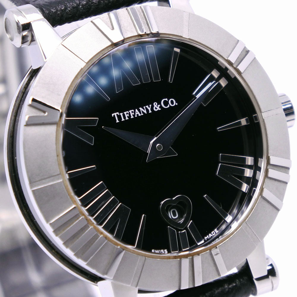 Tiffany Atlas Watch Stainless Steel Leather Quartz