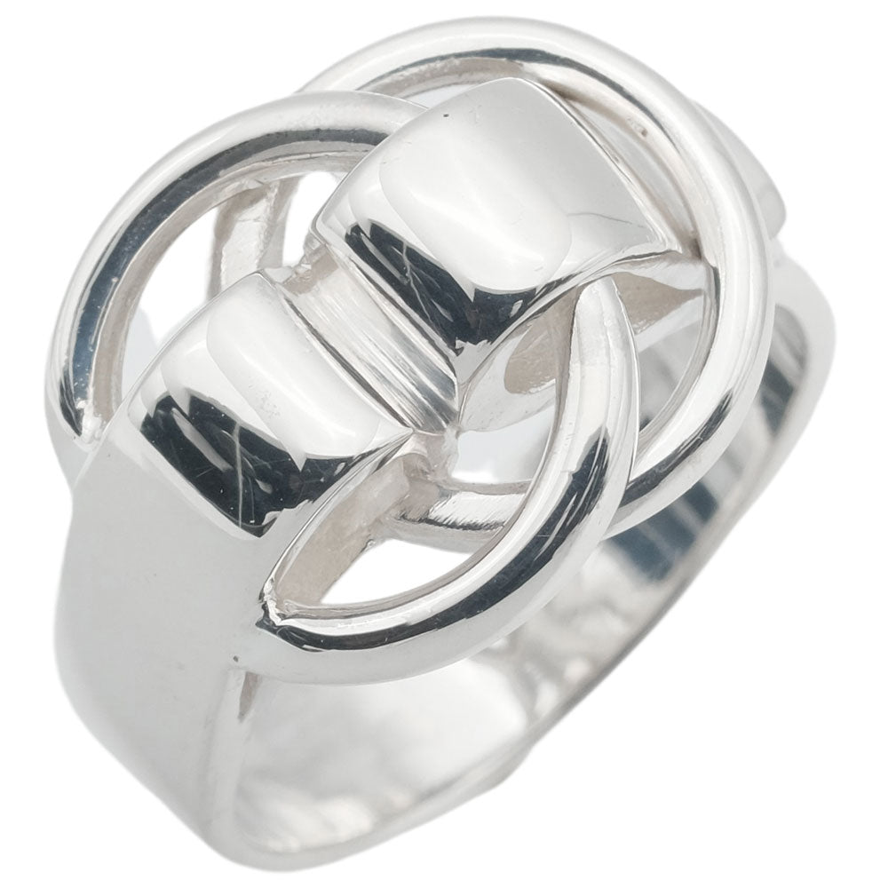 Hermes Deux Anneaux Silver Ring Metal Ring in Great Condition