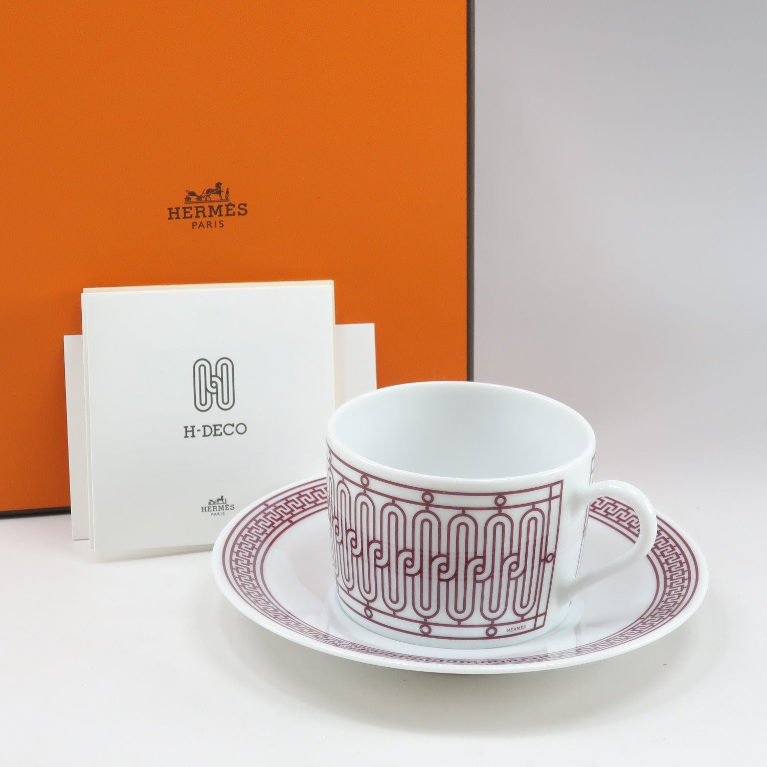 Hermes H Deco Rouge Cup & Saucer