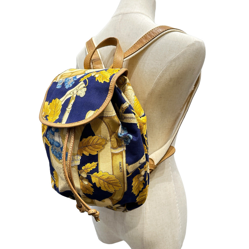 Loewe Canvas Backpack Yellow 2way