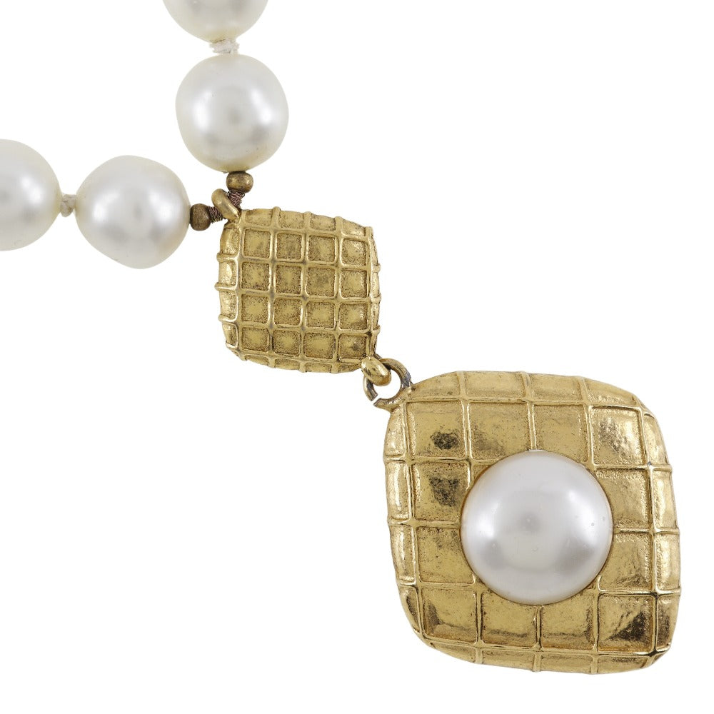 Chanel Gold Plated Faux Pearl Necklace