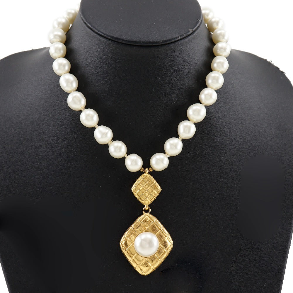 Chanel Gold Plated Faux Pearl Necklace